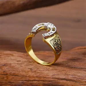 1 new exquisite horseshoe ring, beautifully designed iconic look personalized punk style with four seasons perfect choice for daily party, Valentine's Day, New Year gift jewelry quality  necklace bold earring  stacking  set