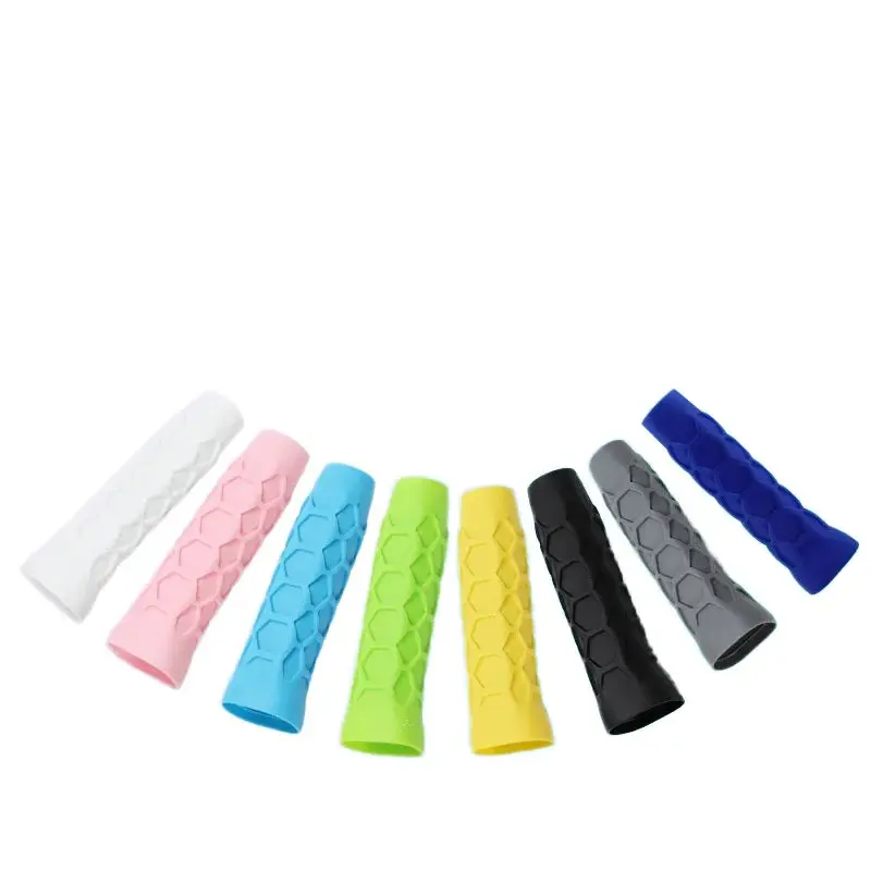 Silicone Grip Cover for Pickleball Racket Honeycomb Handle Non-Slip Anti-Skid Sleeve Reusable in Black White Gray Pink
