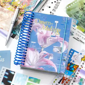 65 Pages Dream Making Coil Journaling Material Book - Die-cut Stickers, for Journaling, Scrapbooking, and DIY Craft