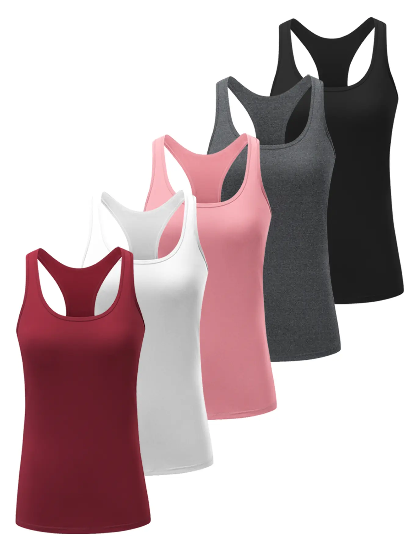 5 Pack Workout Tank Tops for Women, Athletic Racerback Sports Tank Tops, Compression Sleeveless Dry Fit Shirts summerwins,travel essentials,camping essentials