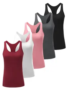 5 Pack Workout Tank Tops for Women, Athletic Racerback Sports Tank Tops, Compression Sleeveless Dry Fit Shirts