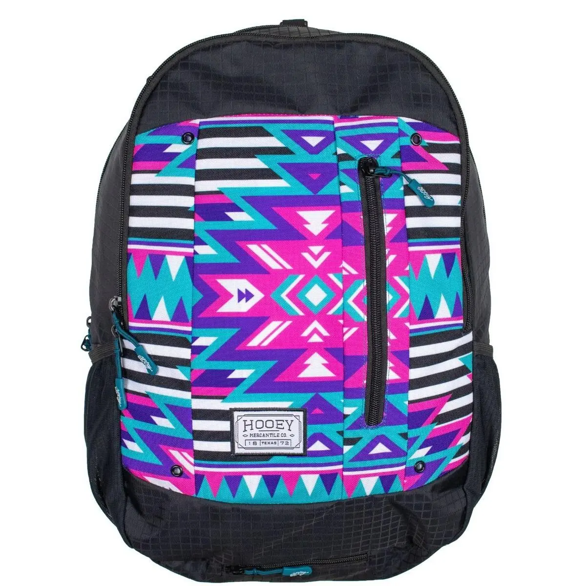 Rockstar Black and Multicolored Geo Design Backpack by Hooey BP036BK