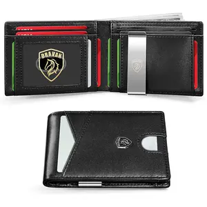 Men’s RFID Blocking Leather Wallet, Ultra-Thin Minimalist Design, 11 Card Slots, Compact Pocket Wallet