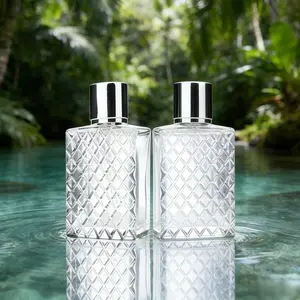 2PCS Refillable Spray Perfume Bottles, Large-Capacity Cosmetic Fine Mist Sprayer, Empty Portable Transparent Glass Essential Oil Container - 100ml
