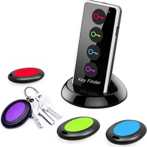 Key Finder Locator Tag, 131ft Working Range, Wireless Remote Key Tracker, Includes 1 Transmitter & 4 Receivers, Perfect Party Gift