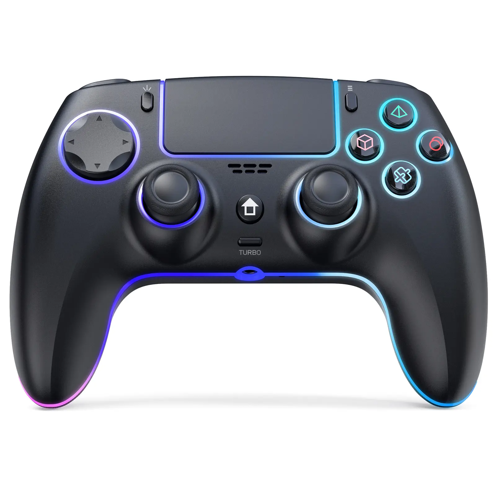 JORREP Anti-Drift PS5 Pro Wireless Controller with 7 RGB Colors Lighting Dual Vibration Turbo 6 Axis Gyro Sensor Programmable Headset Jack for PS5 Pro PC MAC iOS Android10 Steam Deck Remote Joystick Colorful