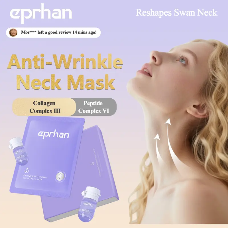 EPRHAN Neck Mask KitlFirming & Lifting Perfect for Wrinkle Skin| Contains Collagen  Peptides +Niacinamide + Hyaluronic Acid |7 Sheets Per Pack