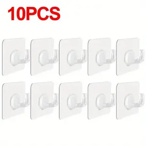 Wall hooks - Self-adhesive, suitable for use in kitchens, bathrooms and for hanging clothes, suitable for bathrobes, wall-mounted