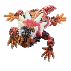 Horned lizard  | 3D Printed Articulating Figurine Great Gift and Desk Figure