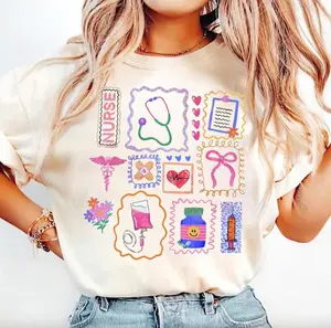 Colorful Preppy Nurse Tshirt, Trendy Nurse Shirt, Nurse Gifts, Nurse Shirt, Coquette Nursing Shirt, Health Care Worker Tee, Stethoscope Shirt, For Her
