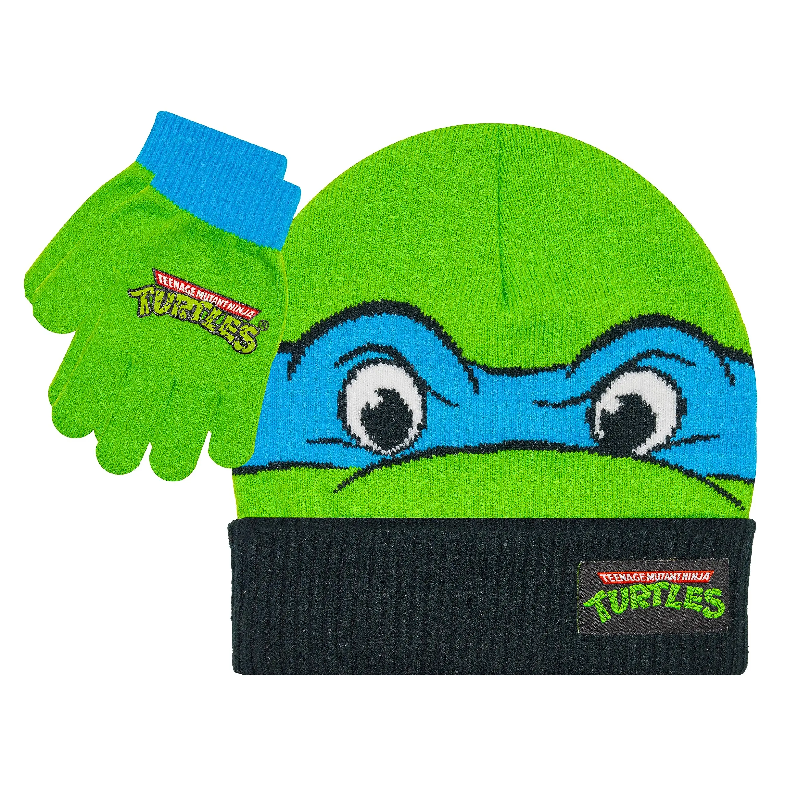 Teenage Mutant Ninja Turtles Boys' Warm Winter Hat and Wool Beanie Glove Set - Graphic, Heroic Winter Look, Ages 4-12