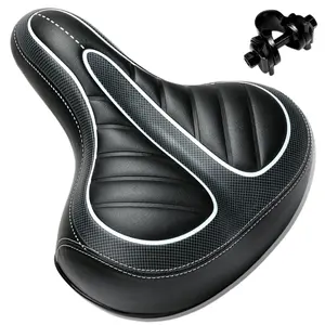 Universal Wide Bike Seat Gel Padded Bicycle Saddle with Shock Spring Waterproof Soft Foam Cushion for Cruiser, E-Bike, Folding Bike, Road Bike & Exercise Bike, Comfort Replacement Bike Accessories for Men Women