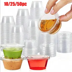 Transparent Reusable Plastic Cups 150ML 300ML with Lids and Straws, Ideal for Yogurt Jelly Desserts Cold Drinks and Sauces, Perfect for Halloween and Christmas Parties, Reusable Party Supplies