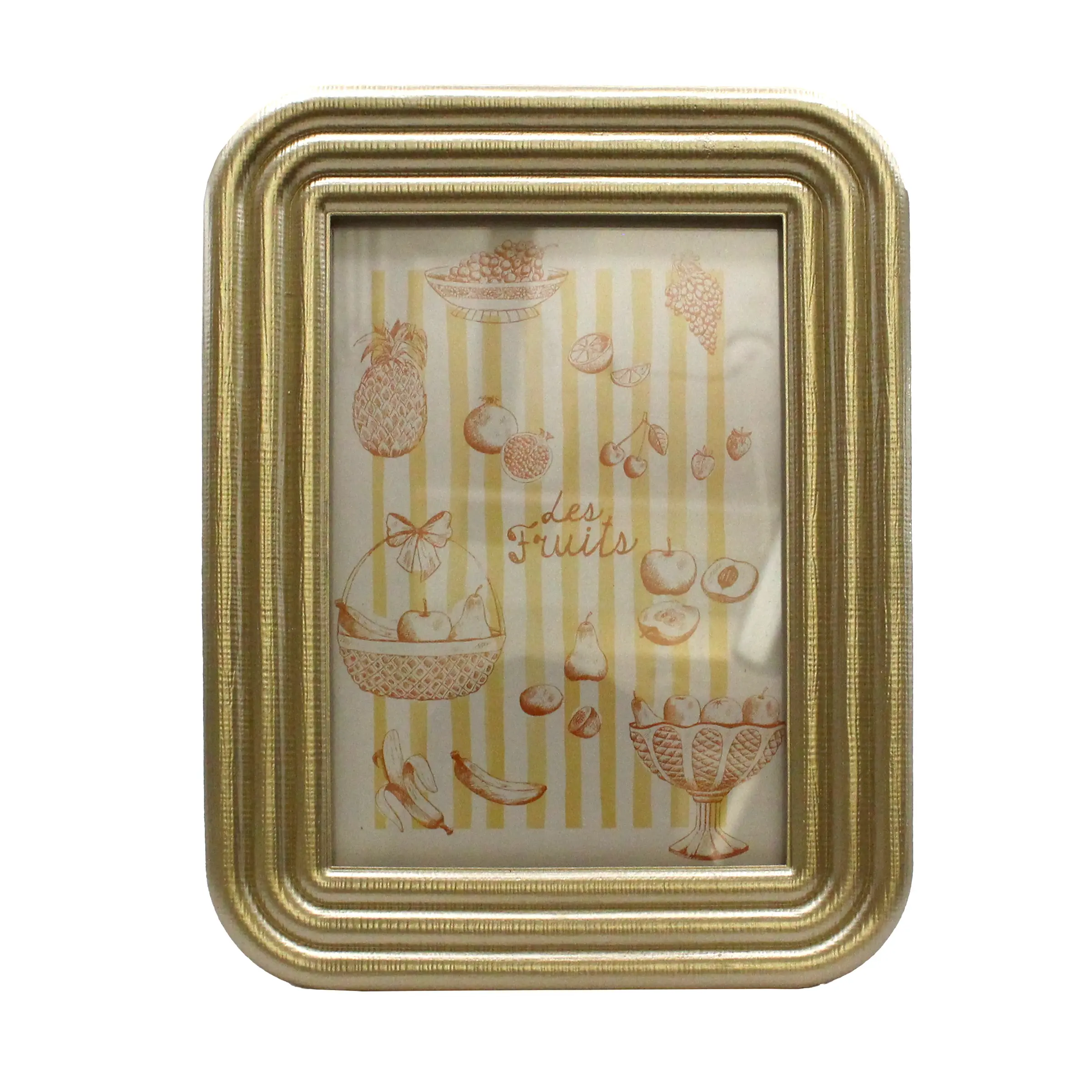 5x7 Gold Ribbed Picture Frame