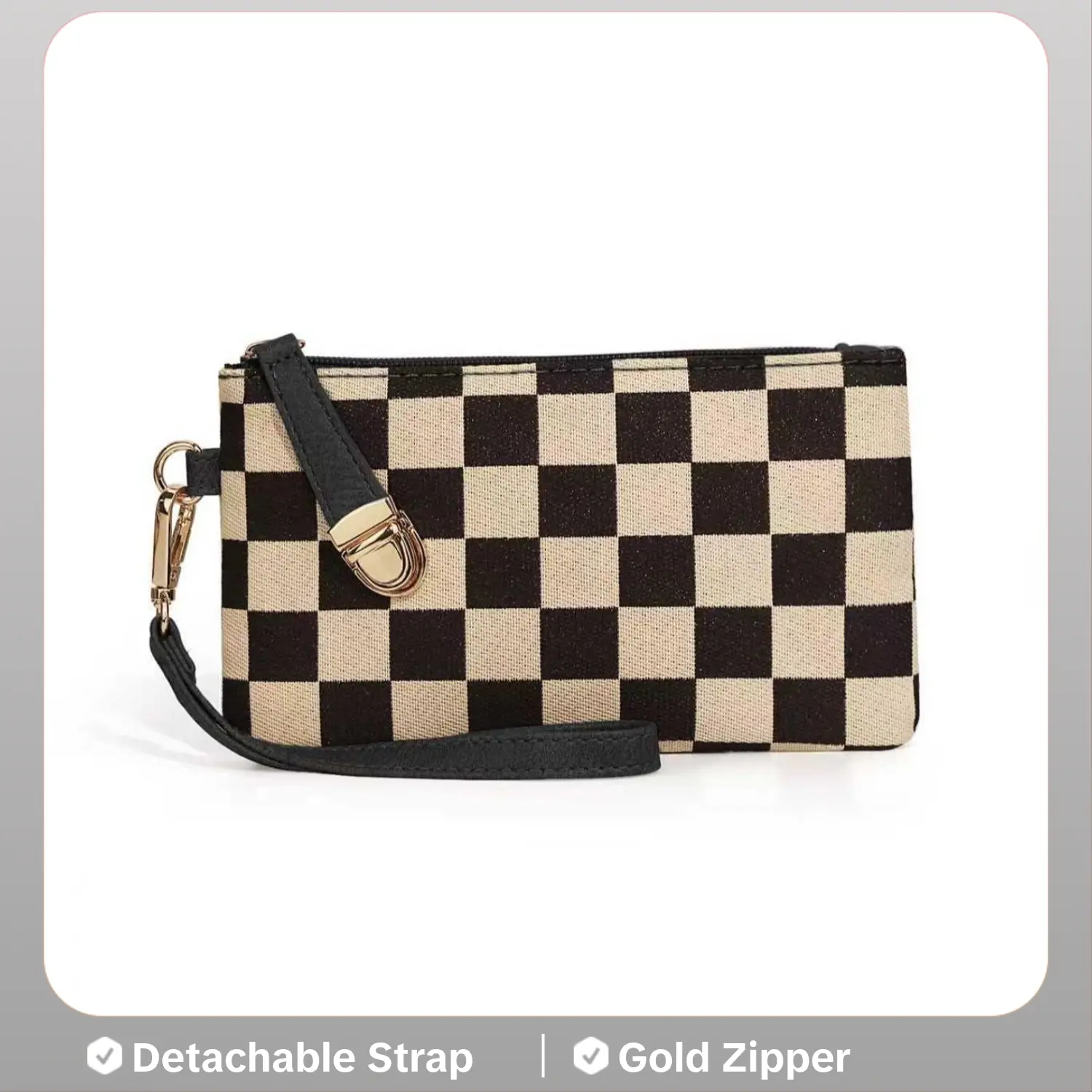 Women’s minimalist,trend,thread wallet fashionable long wallet — upgraded high-quality fabric, lightweight portable size, phone pocket, detachable wrist strap, gold zipper and decorative accents, compact for everyday carry, bag charm, women’s wallet.