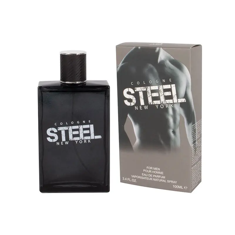Men's Steel Eau de Parfum (EDP) Men's Cologne - 3.4 fl oz, Top Notes: Lemon, Orange, Cardamom, Fresh Aroma, Fragrant Scent, Orange-Flavored Profile, Packaged, Single Item, Ideal Gift for Adults, Fragrant Men's Fragrance