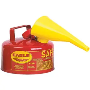 212 MAIN Eagle UI-10-FS 1-Gal Steel Safety Can - Removable Funnel, Heavy Duty, Carrying Handle, 9X9x10in.