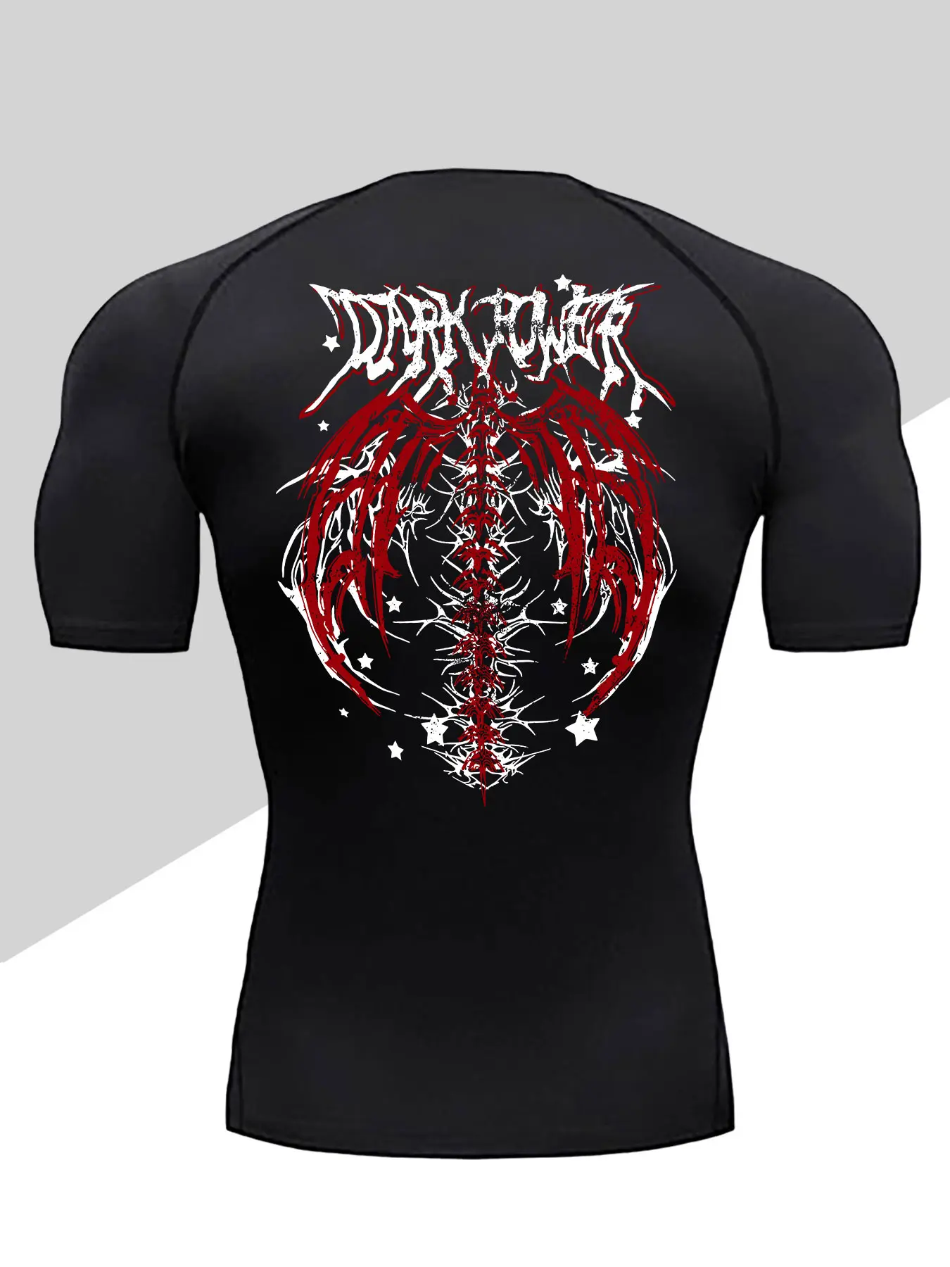 Men's Dragon Print Compression T-Shirt, Quick-Dry Breathable Stretch Fabric, Tight-Fitting Short Sleeve Top for Fitness and Outdoor Activities