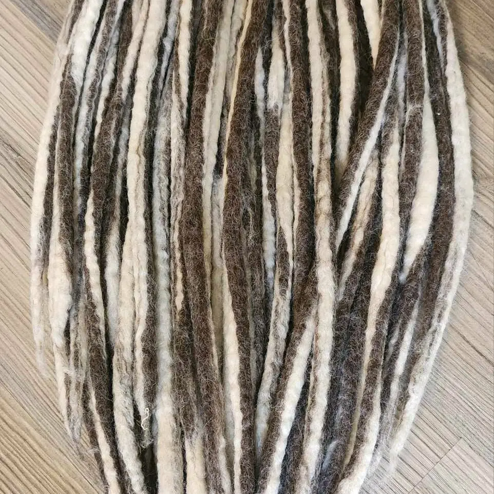20-22 Inch Cookies and Cream Synthetic Dreadlock Extensions long straight hair extension
