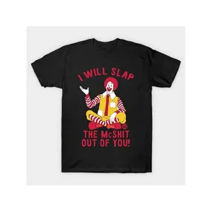 mens i will slap the mcshit you funny graphic t shirt 100 cotton soft crew neck tee black with red yellow humorous short sleeve shirt for summer outdoor activities sizes s 3xl tee shirts durable fabric shirt vibrant black