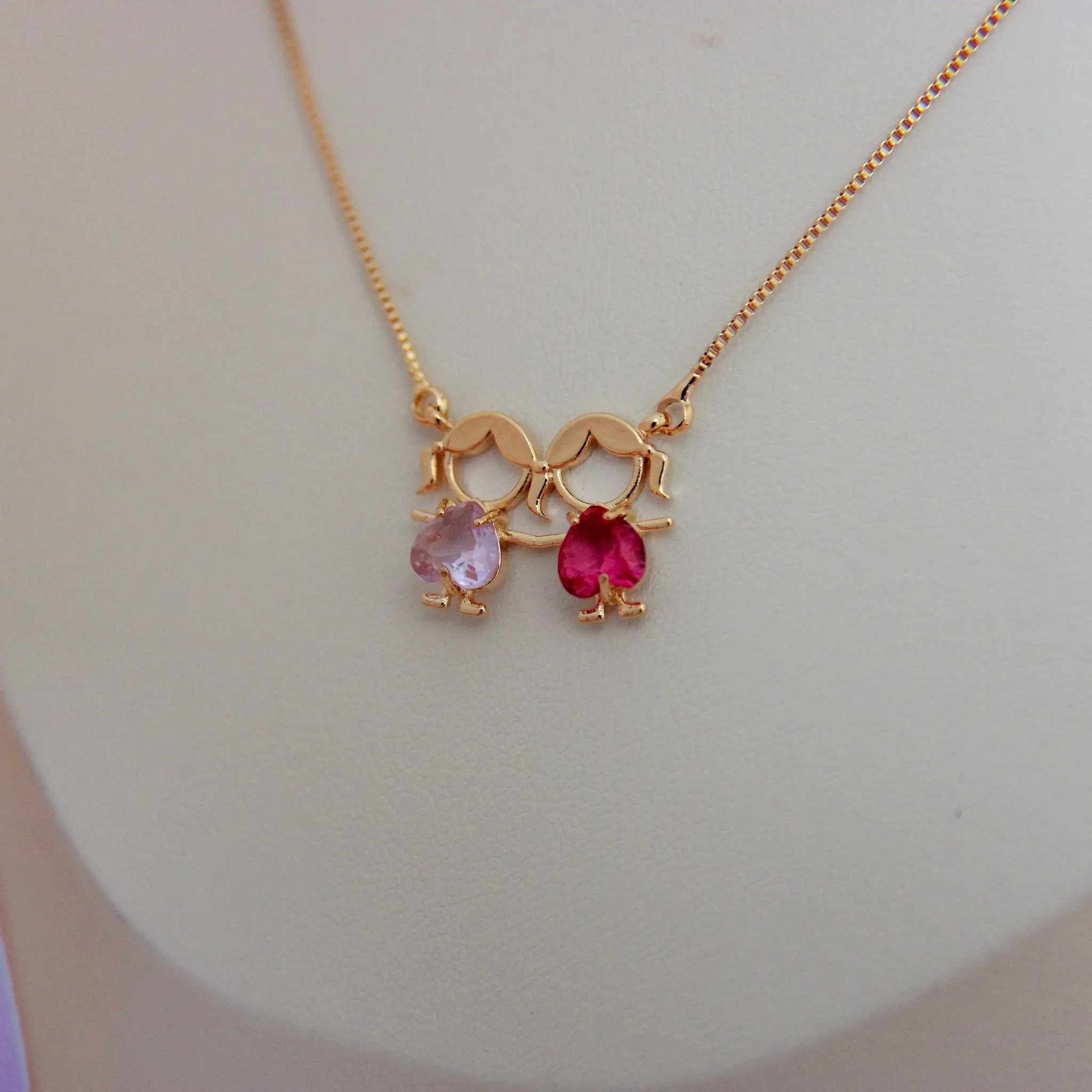 Two Girls Pendant Necklace