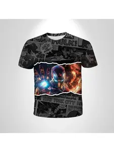 Men's T-shirt - Marvel Superhero Print - Summer Adult Quick-Dry Breathable Fashion Short-Sleeved Shirt