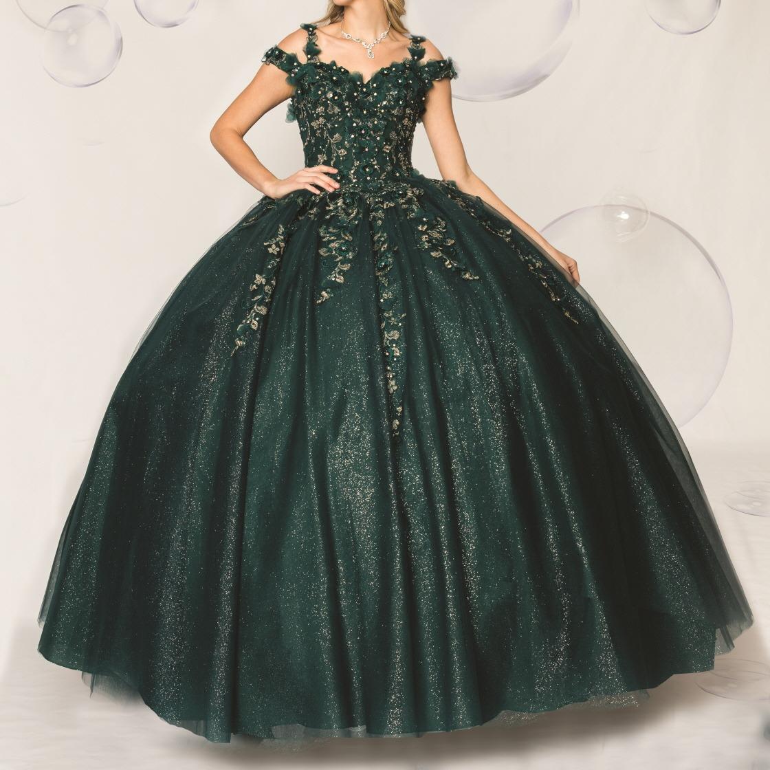 (LIVE 14) Quinceanera Dress Ball Gown Dress Lace design and Glitter Tulle Mexican Sweet 15,Prom party