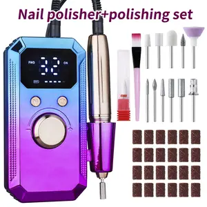 Electric Nail Drill Set, Colorful LED Display, 32 Speed Adjustable, Gel Nail Polisher, Girl's Manicure Tool, Portable & Durable, Nail Care, Nail Art