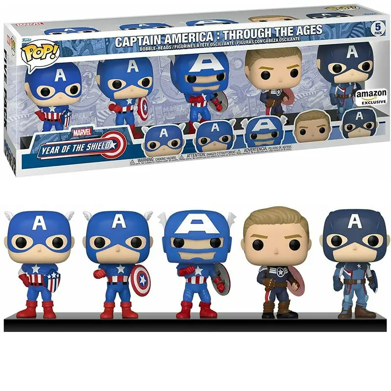 Funko Pop! Captain America Through the Ages 5-Pack - Amazon Exclusive Vinyl Action Figure