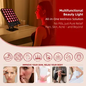 Red Light Therapy for Face & Body, Infrared Light Therapy Lamp Panel for Pain Relief, Muscle Recovery, Body Relaxation, Red Light Face Therapy Device