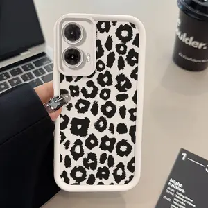 Leopard - print elegance Pattern TPU Phone Case suitable for Motorola Moto G85 G84 G75 G60 G54 G53 G50 G35 5G Shockproof Full Camera Protection Durable Slim Cover Smartphone Casing