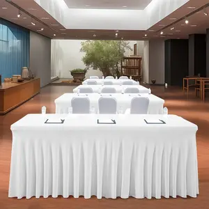 Elastic Spandex Tablecloth Set, Full Coverage Skirt for Rectangular Tables, Ideal for Weddings, Parties, Hotel Events, Home Gatherings, Party Decor, Party Decoration
