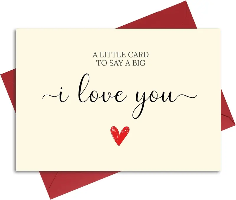 Cheerin Romantic Valentines Day Card with Envelopes - Sweetest Day Cards for Him and Her - Anniversary Card for Husband Wife Fiance Boyfriend Girlfriend - Birthday Card Gift 5X7 Inch