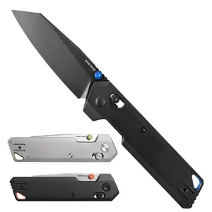 Vosteed Parallel Folding Knife - 2.9" 154CM Reverse Tanto Blade, Titanium Handle, Crossbar Lock, Ultra-Thin 65g Design, Reversible Clip-A35