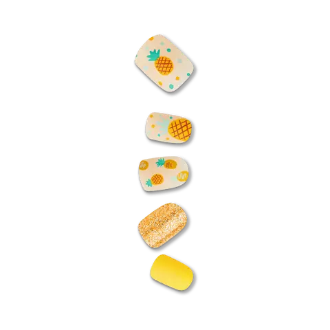 Impress Design No Glue Fake Press On Nails - Sun Daze | Design, Yellow, Short, Squoval, Manicure