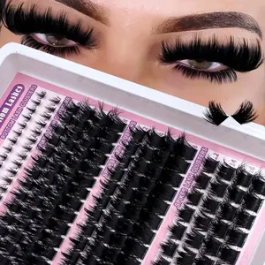 300D 200D 160D 100D 60D 4 styles Eyelash Bottom Lashes And Spikes Eyelash Clusters,246pcs/182pcs Russian Lash Extensions Spikes Lash 3D Fluffy Volume Eyelash Clusters Bottom&Spiky Lashes Clusters DIY Fairy/Manga Eyelash,6-18mm Mixed Length, Natural & Soft