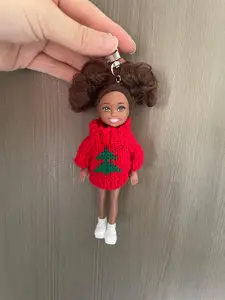 Buling Themed New Year Doll Keychain, Cute Punk Style Princess Doll Bag Pendant, Metal Phone and Car Accessory