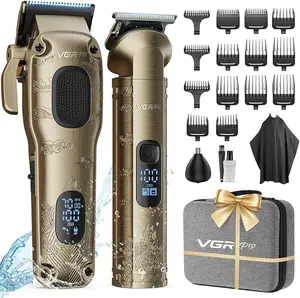 VGR Hair Clippers for Men Professional, Cordless Hair Clippers for Hair Cutting, Mens Clippers and Trimmers Set, Electric Hair Trimmer for Men with Package Box