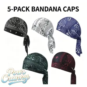 Cooling Headscarf Cap Set – Motorcycle Pirate Head Wrap Safety Helmet Liner – Elastic Fit Hand Washable – Multifunctional Outdoor Headwear for Athletes Bikers Cyclists biking
