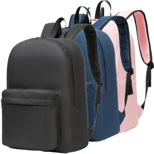 TRAILKICKER school backpack,(3 colors per pack) suitable for boys girls teenagers middle school students college basic school bag 22L, durable and lightweight school backpack Pink Casual