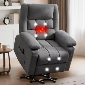 Luxury Power Lift Recliner for Elderly, Electric Recliner Chairs with Massage and Heat, Extra Wide Recliner，Living Room