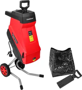 PowerSmart 120V 15A Corded Electric Wood Chipper, Shredders with 45mm Branch Capacity, Collection Bag for Garden (PS10)