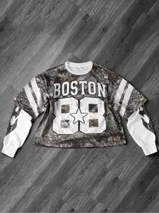 Men's Round Neck Long Sleeves Sweatshirt, Patchwork Branch Graphic Design, Casual Sporty Streetwear, Vintage Simple Campus Style, Comfortable Daily Wear