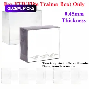 5 Pcs/10 Pcs Folding Plastic Protective Case for ETB (Elite Trainer Box) PTCG TCG Trading Cards Booster Box, 360° Full-View Anti-Scratch Durable PET Material, Rectangular Secure Storage Case for Cartoon Collectible Sports Pack & Trade Card Boxes