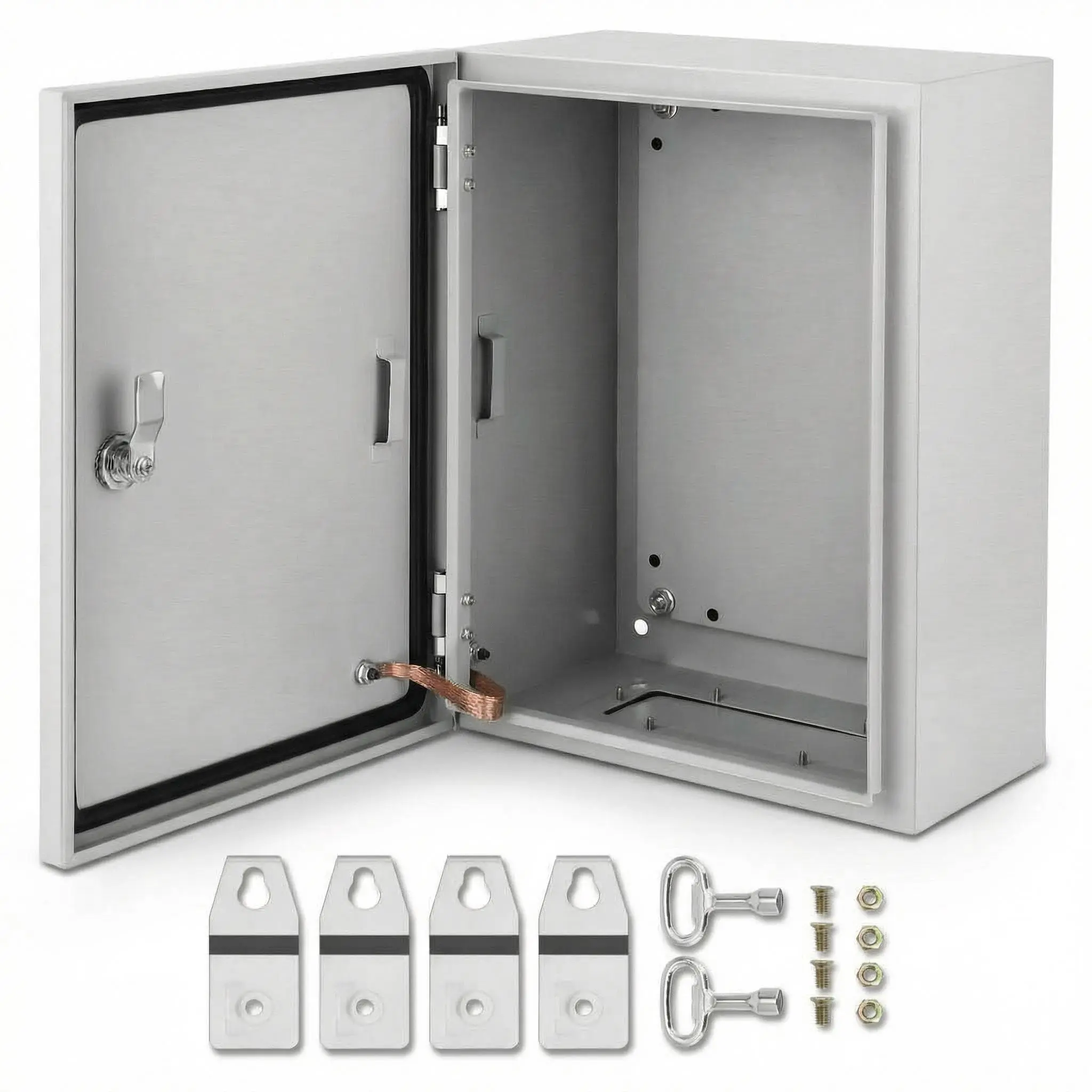 GARVEE 16*16*6 Inch Steel Electrical Junction Box, NEMA 4X Rated Waterproof & Dustproof Outdoor Electrical Box, Lockable Metal Project Box with Mounting Plate – Indoor/Outdoor Use for Wiring, DIY, Industrial