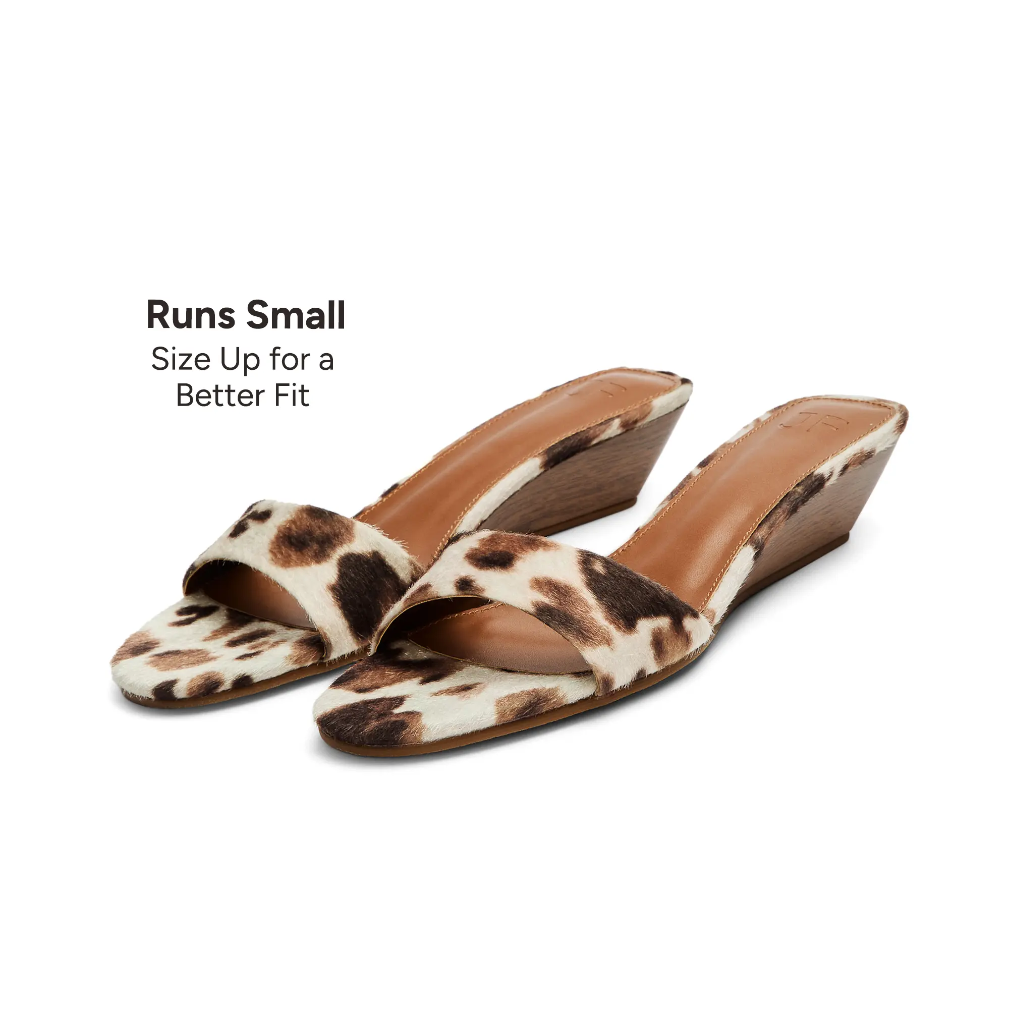 JUST FAB 【Runs Small,Wide Feet Size Up】Women's Classic Design Wedge Heel Sandals 1.5"Heel Wooden Slide Footwear, Slip-On Minimalist Summer Shoes Heeled Sandals with Memory Foam Padding & Non-Slip Outsole for All-Day Comfort BackToSchool