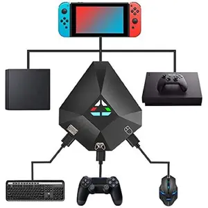 Keyboard and Mouse Adapter USB Connection Mouse and Keyboard Converte for PS4/PS3/Xbox One/Xbox 360/Nintendo Switch Cross-Platform Gaming Keyboard Mouse Adapter