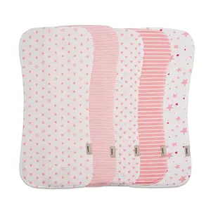 5-Pack 4-Layer Muslin Baby Burp Cloths, Thick Soft Gauze Feeding Towels for Boys & Girls, Super Absorbent Burping Bibs for Newborn Spit Up & Drooling