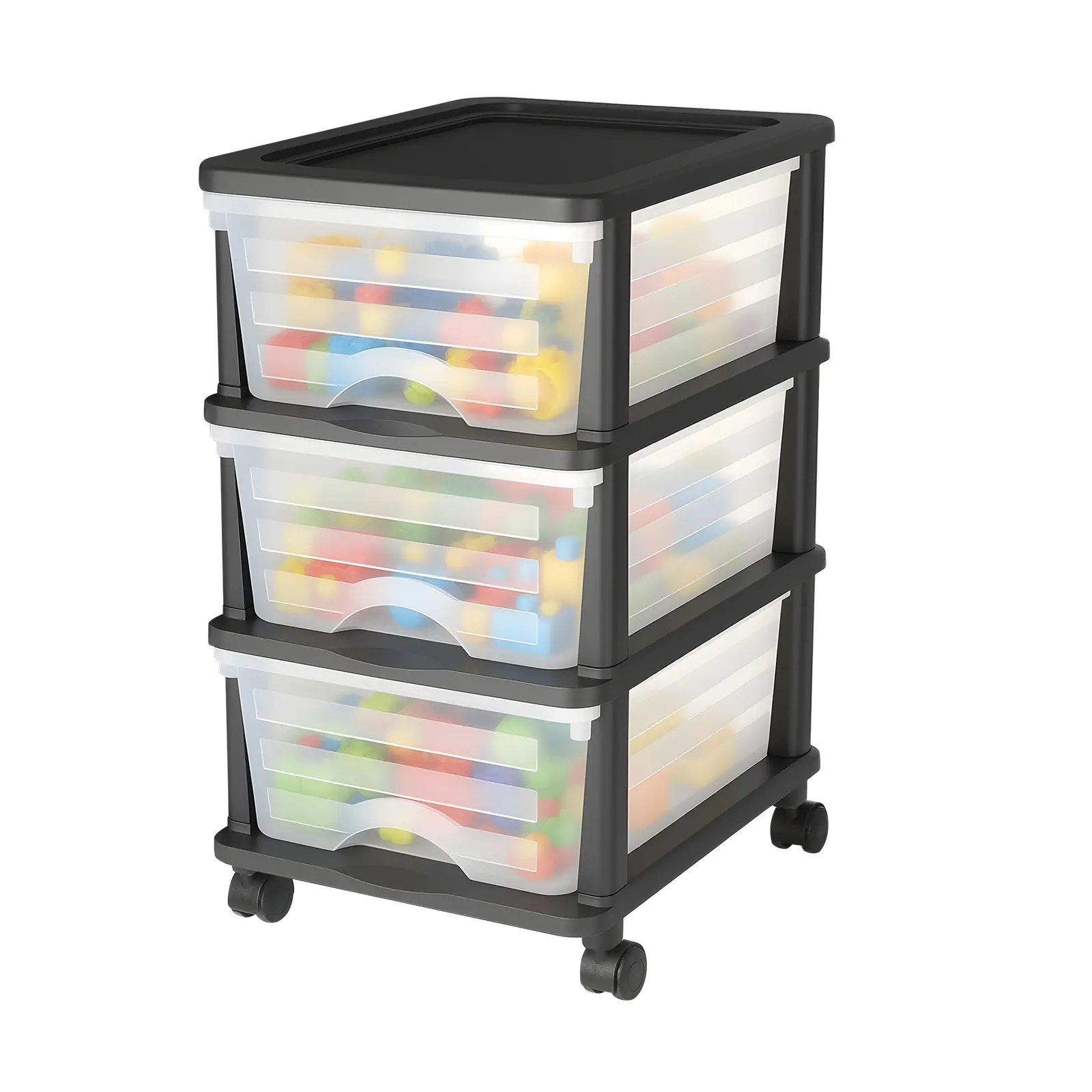 【summerfinds】VEVOR Plastic Storage Drawers Cart, 3 Drawers Storage Organizer with Wheels, Rolling Closet Organization and Storage Dividers, Dresser Organizer Clear Bins for Office Supplies, Craft Rooms, Classrooms