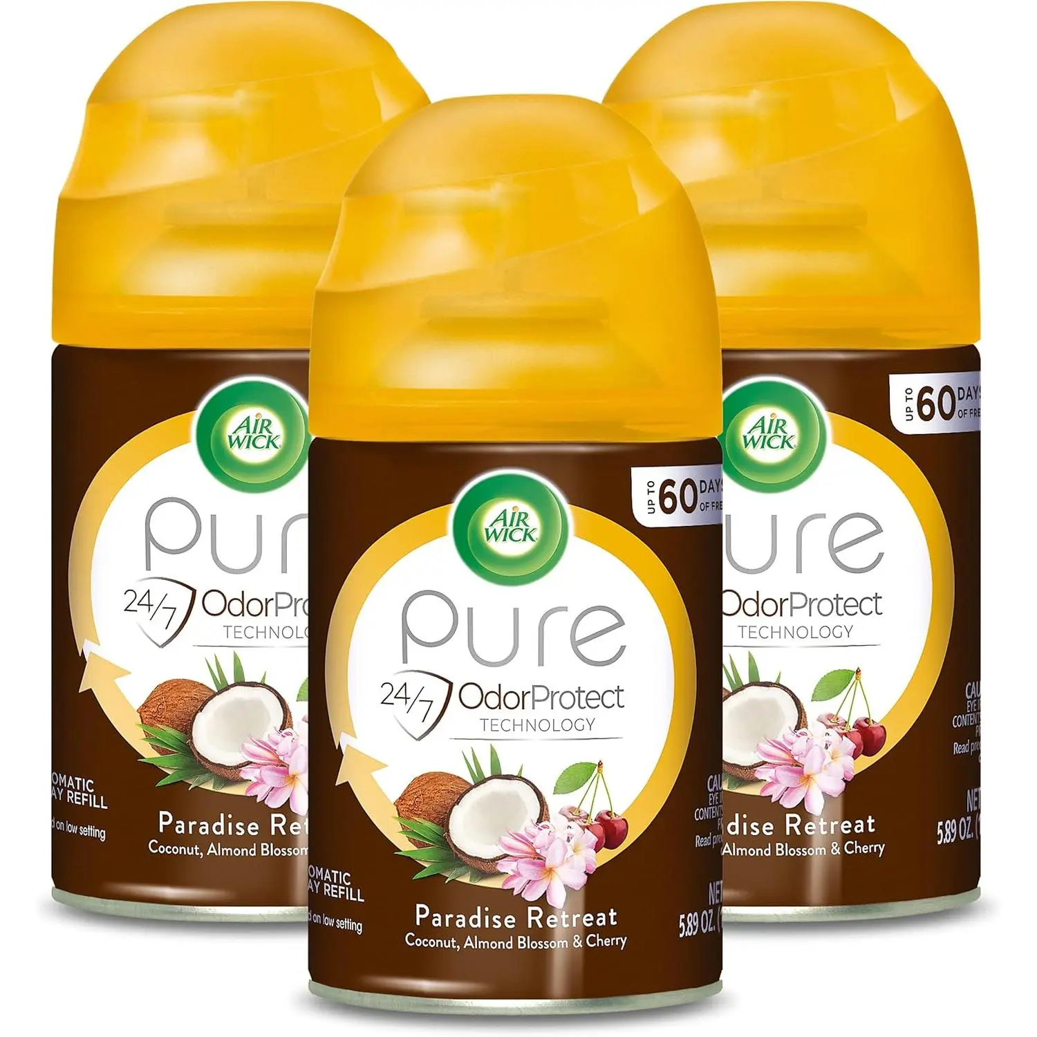 Freshmatic Automatic Spray Air Freshener Refill, Paradise Retreat Scent, 5.89 Oz (Pack of 3)